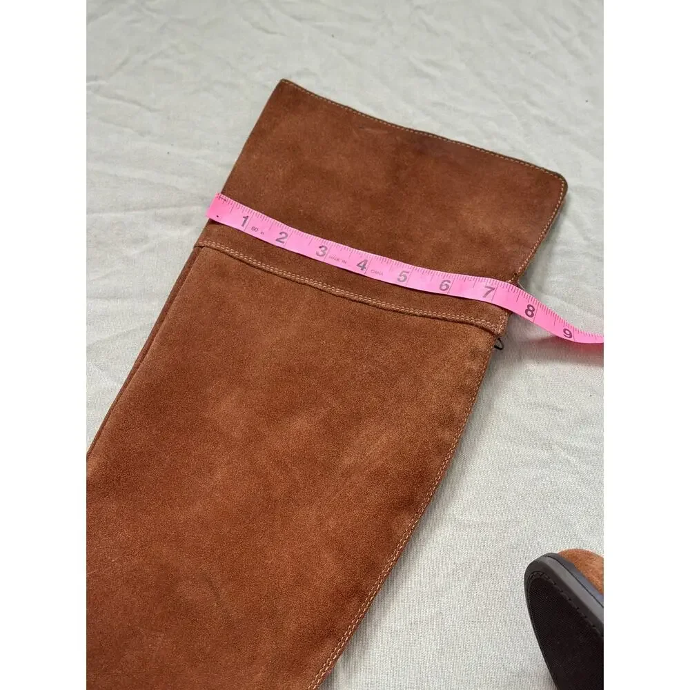 Vintage Y2K Sz7 Steve Madden Orabella Chestnut Genuine Suede Over-the-knee Boots